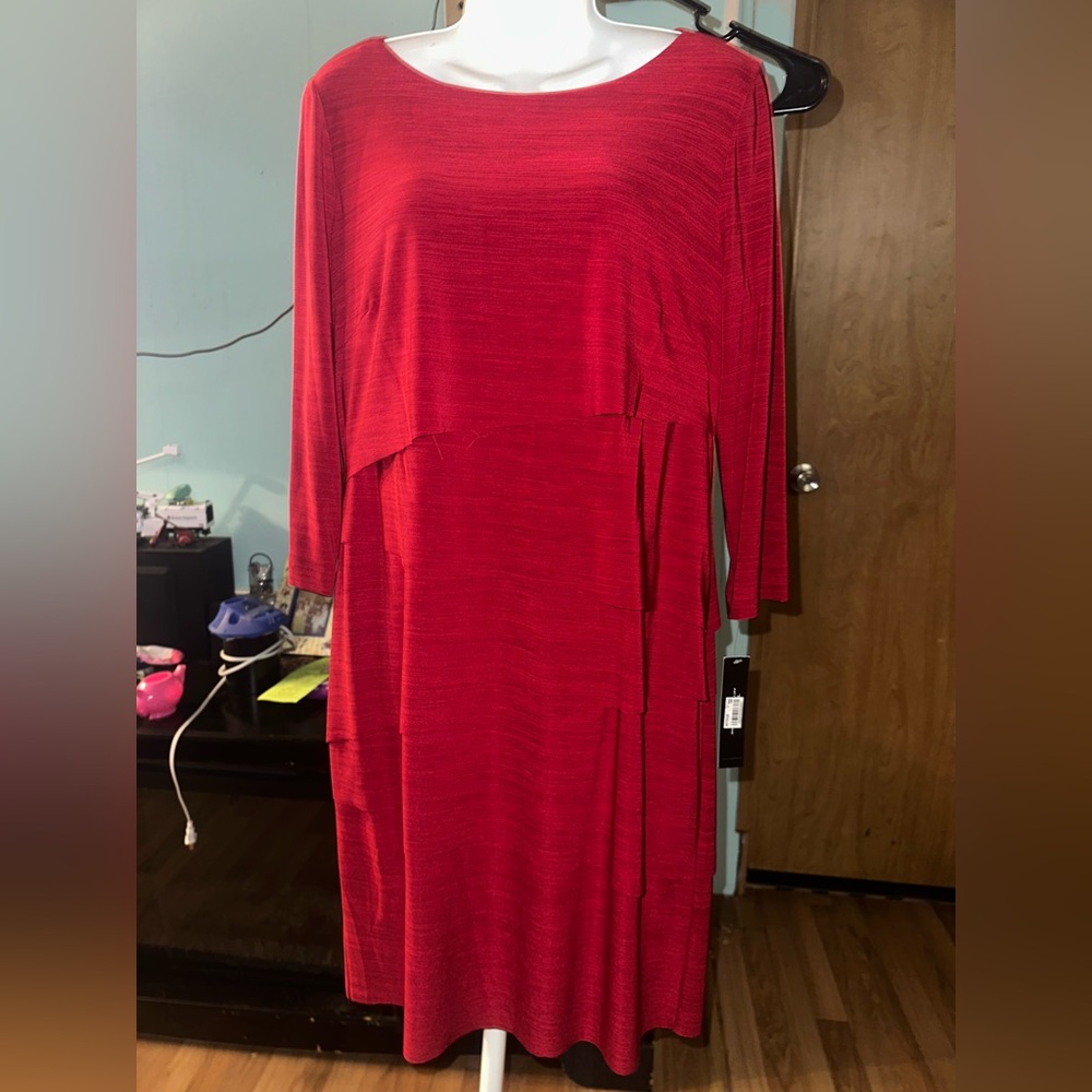 Chic Long Sleeve Red Dress